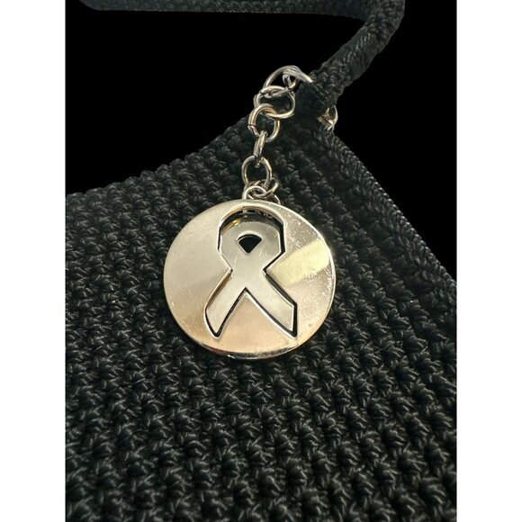 The Sak Wristlet Black Crochet Alana Wallet Breast Cancer Awareness Pink Ribbon - Picture 5 of 9